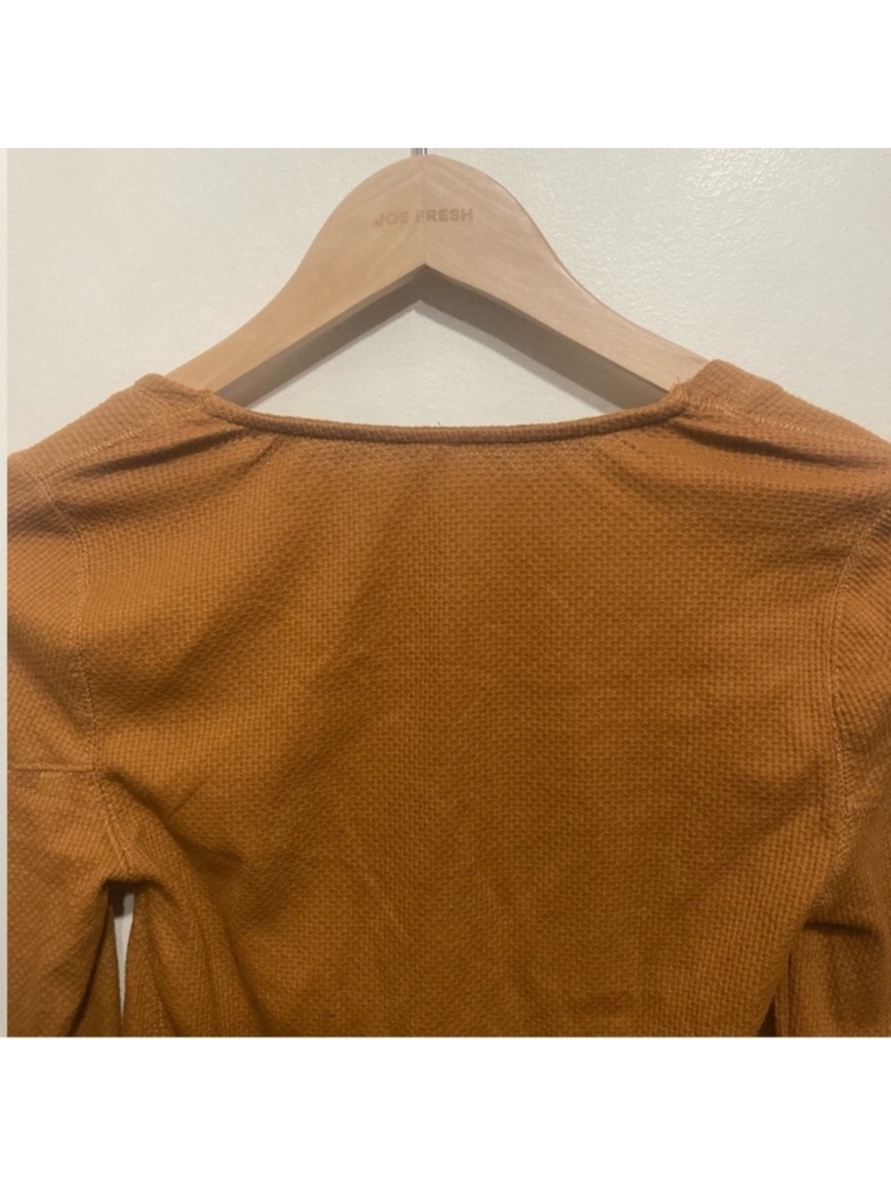 Free People A Little Unruly Longsleeve Thermal Top Rust Orange Eyelet Medium New - Picture 7 of 12